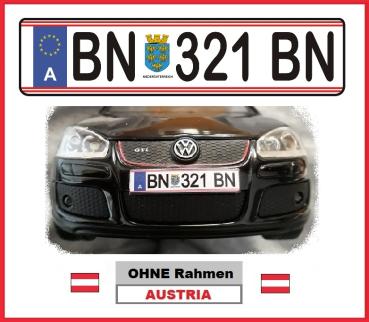RC license plate AUSTRIA license plate panel license plate