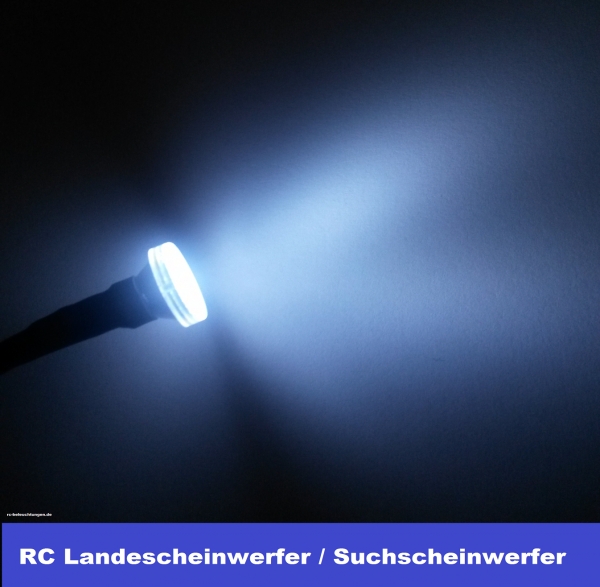  Beleuchtung RC Car - LEDs & Zubehör Modellbau Sounds  Blitzlicht - Suchscheinwerfer / Landescheinwerfer weiss + Reflektor + Glas