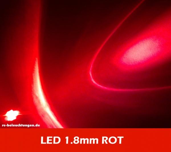 1.8mm Mini LED "red" about 30 ° 2500mcd