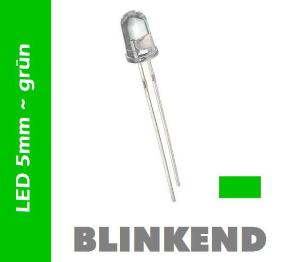 LED BLINKEND 5mm "GRÜN" 8.000mcds