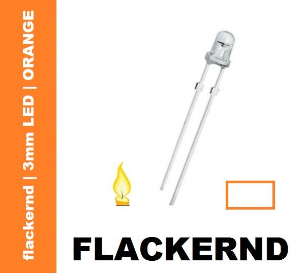 LED flickering 3mm "ORANGE" 5000 mcd flacker candle fire of LEDS